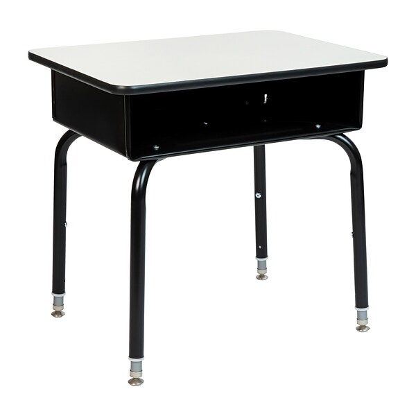 Flash Furniture 24 Student Desk with Open Front Metal Book Box, Gray (FDDESKGY)