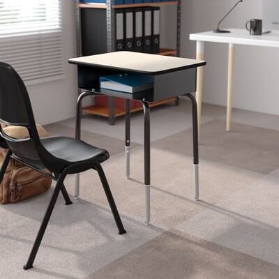Flash Furniture 24 Student Desk with Open Front Metal Book Box, Gray (FDDESKGY)