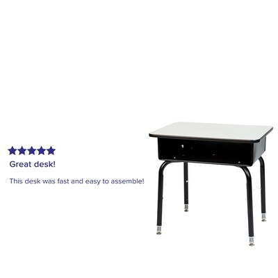 Flash Furniture 24" Student Desk with Open Front Metal Book Box, Gray (FDDESKGY)