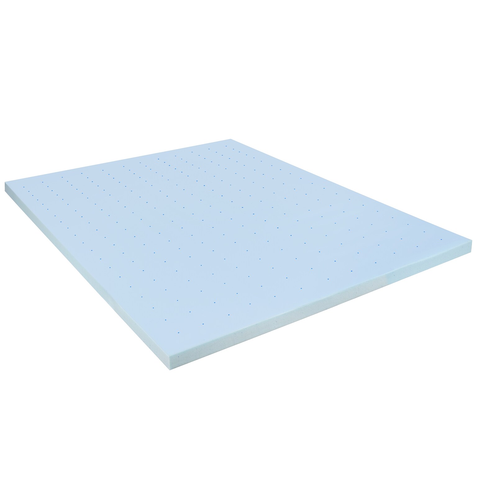 Flash Furniture Capri Comfortable Sleep Queen Size Cooling Gel Memory Foam Mattress Topper, Blue, 60 x 80 x 3 (MRM353Q)