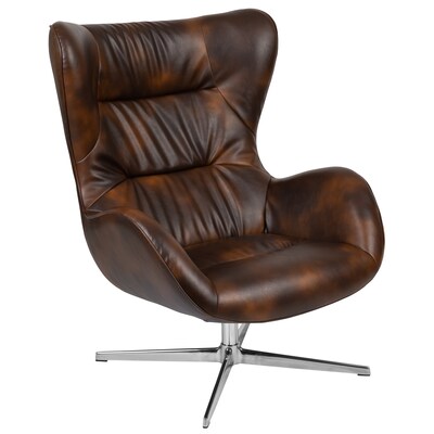 Flash Furniture LeatherSoft Swivel Wing Chair, Bomber Jacket (ZBWINGBOMB)