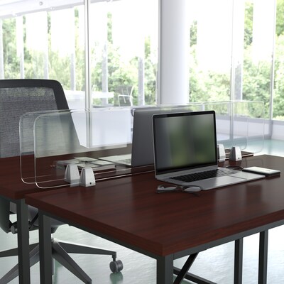 Flash Furniture Desk Partition, 12"H x 47"W, Clear Acrylic (BRDDIA30119)