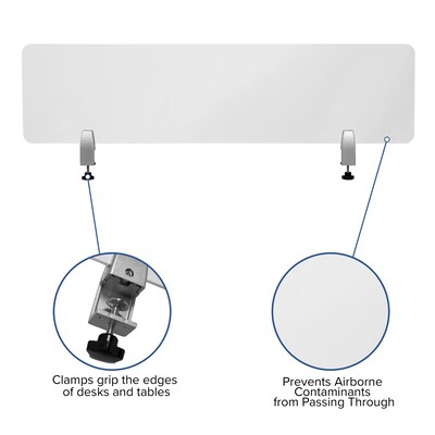 Flash Furniture Desk Partition, 12"H x 47"W, Clear Acrylic (BRDDIA30119)