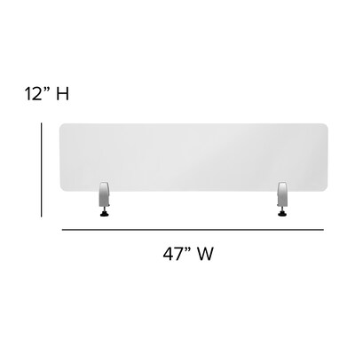 Flash Furniture Desk Partition, 12"H x 47"W, Clear Acrylic (BRDDIA30119)