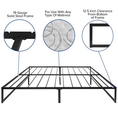 Flash Furniture Lana 14 Inch Metal Platform Bed Frame, King (XUBD10001K)