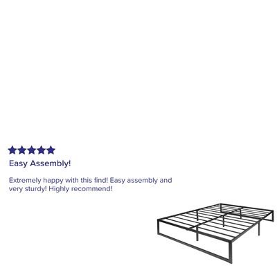 Flash Furniture Lana 14 Inch Metal Platform Bed Frame, Queen (XUBD10001Q)