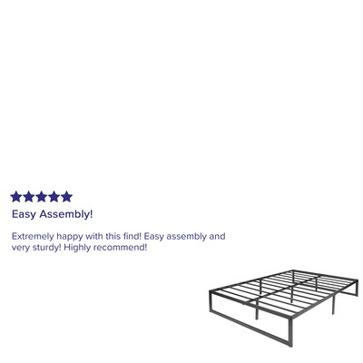 Flash Furniture Lana 14 Inch Metal Platform Bed Frame, Full (XUBD10001F)