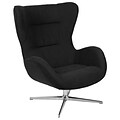Flash Furniture Fabric Swivel Wing Chair, Black (ZBWINGBKFAB)