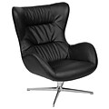 Flash Furniture LeatherSoft Swivel Wing Chair, Black (ZBWINGBKLEA)