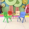 Flash Furniture Plastic School Chair with 10.5 Seat Height, Assorted Colors, 4-Pieces(4YUYCX4003MUL