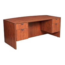 Legacy 71 Bow Front Double Pedestal Desk, Cherry Laminate (LDPBF7135CH)