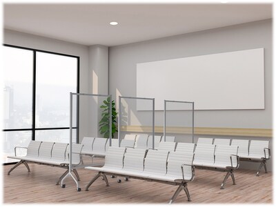 Safco Impromptu Freestanding Mobile Partition, 72"H x 42"W, Clear Acrylic (8510GRCL)