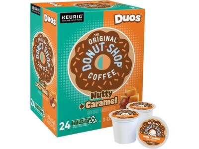 Keurig Donut Shop Duos Nutty + Caramel Coffee Keurig K-Cup Pods, Medium Roast, 24/Pack (5000361499)