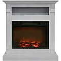 Cambridge Sienna 34 Electric Fireplace w/ 1500W Log Insert and White Mantel (CAM3437-1WHT)