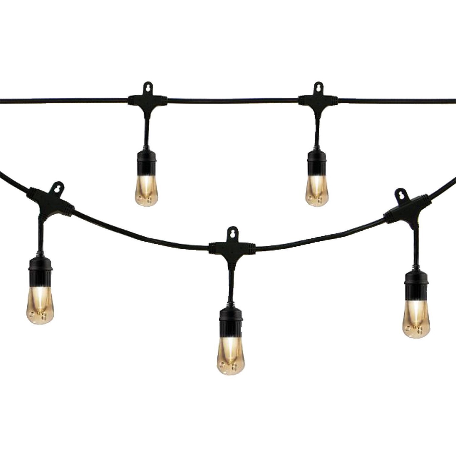 Enbrighten Vintage LED Outdoor Café Lights, Black (35631)