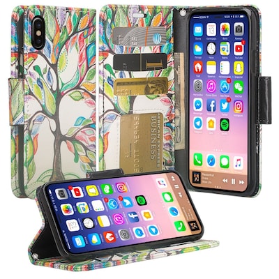 SumacLife Wishing Tree Wallet Leather Case For iPhone X (APLLEA804)