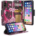 SumacLife Pink Flower Wallet Leather Case For iPhone X (APLLEA803)