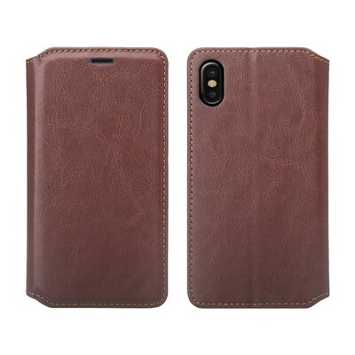 SumacLife Brown Wallet Leather Case For iPhone X (APLLEA802)