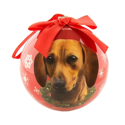 CueCuePet Christmas Tree Ornaments Red Ball, Dog Collection Dachshund (ORNDOG005)