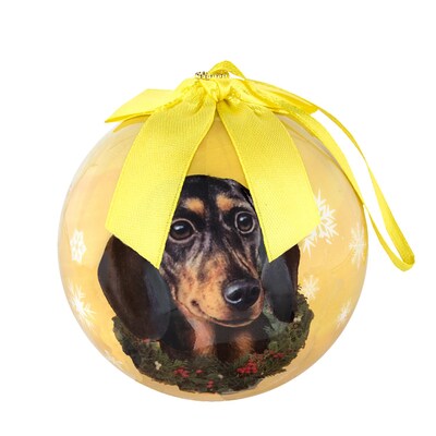 CueCuePet Christmas Tree Ornaments Golden Golden Ball, Dog Collection Dachshund (ORNDOG006)