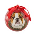 CueCuePet Christmas Tree Ornaments Red Ball, Dog Collection Bulldog (ORNDOG003)