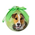 CueCuePet Christmas Tree Ornaments Green Ball, Dog Collection Jack Russell (ORNDOG008)