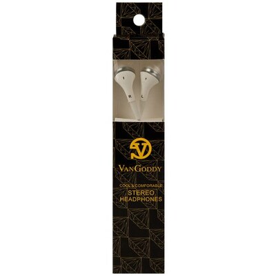 Vangoddy White Deluxe Stereo Hands-Free Headset Earbud 3.5Mm, with Mic (APLHAN206)