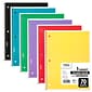 Mead 1 Subject Spiral Notebook, 10 1/2" x 7 1/2", College Ruled, 70 Sheets, Assorted Colors, 6/Pack