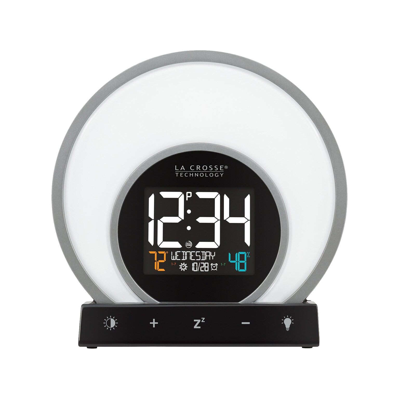 La Crosse Technology Soluna Light Color-Changing Alarm Clock, 6.71H x 6.81W x 2.69D (C79141)