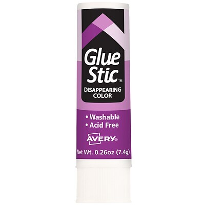 Avery Disappearing Permanent Glue Stick, 0.26 oz., Purple (00216)