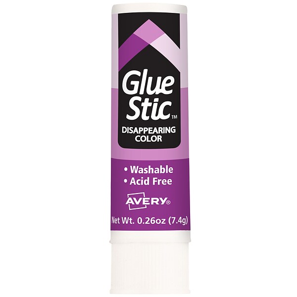 Avery Disappearing Glue Sticks, 0.26 oz., Purple (216)