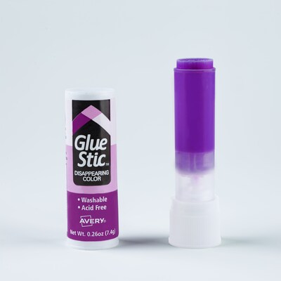 Avery Disappearing Glue Sticks, 0.26 oz., Purple, 6/Pack (98096)