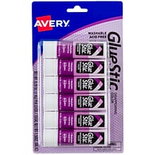 Avery Disappearing Glue Sticks, 0.26 oz., Purple, 6/Pack (98096)