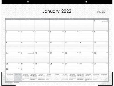 2022 Blue Sky Enterprise 17 x 22 Monthly Desk Pad Calendar, White (111294-22)