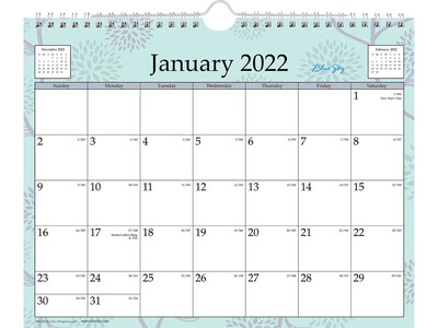 2022 Blue Sky Rue Du Flore 8.75 x 11 Monthly Wall Calendar, White/Green/Gray (101613-22)