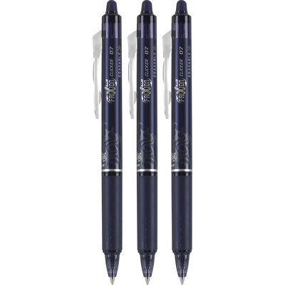 Pilot FriXion Ball Clicker Erasable Gel Pens, Fine Point, 0.7mm, Blue Ink, 3/Pack (31468)