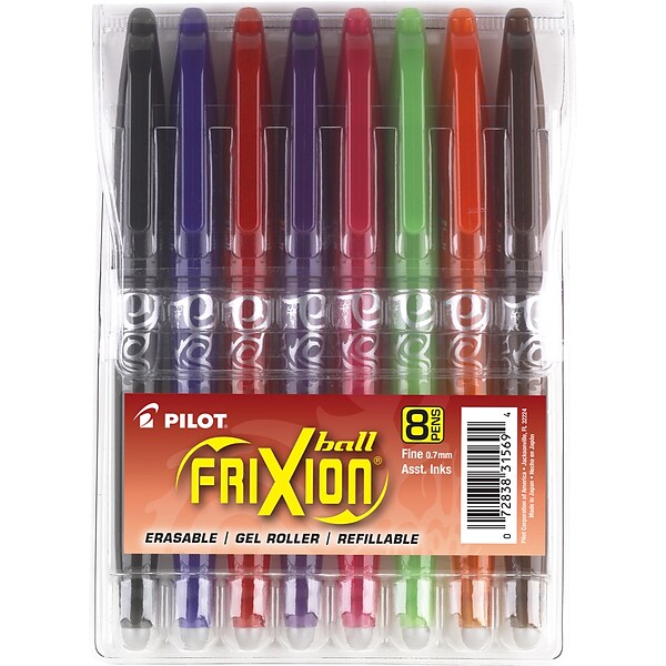 Lineon 22 Colors Erasable Gel Pens, Retractable Clickers, Fine Point,  Mistake-Free Writing, Assorted Color Inks
