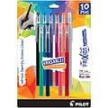 Pilot FriXion Ball ColorSticks Erasable Gel Pens, Fine Point, Assorted Ink, 10/Pack (32454)