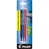 Pilot FriXion Ball Erasable Gel Pen Ink Refill, Fine Tip, Black/Blue/Red Ink, 3/Pack (77335)