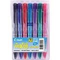 Pilot FriXion Ball Clicker Erasable Gel Pens, Extra Fine Point, Assorted Ink, 7/Pack (32509)