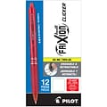 Pilot FriXion Ball Clicker Erasable Gel Pens, Fine Point, Red Ink, Dozen (31452)