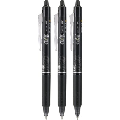 FriXion Clicker Erasable Retractable Gel Pen, 1 mm, Black Ink-barrel, Dozen