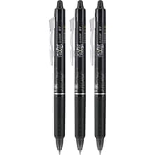 Pilot FriXion Ball Clicker Erasable Gel Pens, Fine Point, Black Ink, 3/Pack (31464)