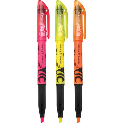 Pilot FriXion Light Erasable Highlighters, Chisel Tip, Assorted Ink, 3/Pack (46507)