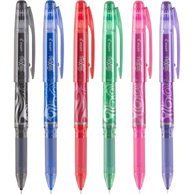 Pilot FriXion Point Erasable Gel Pens, Extra Fine Point, Assorted Ink,  6/Pack (46524)