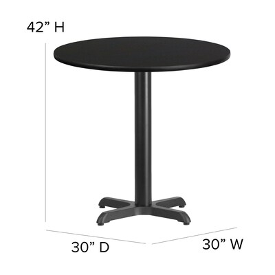 Flash Furniture 30" Black Laminate Table Set With 4 Ladder Back Metal Bar Stools, Black (HDBF1021)