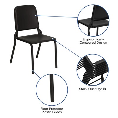 Flash Furniture HERCULES Series Plastic Stackable Melody Band/Music Chair, Black (HFMUSIC)