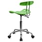 Flash Furniture Elliott Armless Plastic and Chrome Task Office Chair with Tractor Seat, Apple Green and Chrome (LF214APLGN)