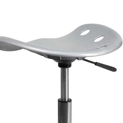 Flash Furniture Vibrant Tractor Seat Stool, Silver