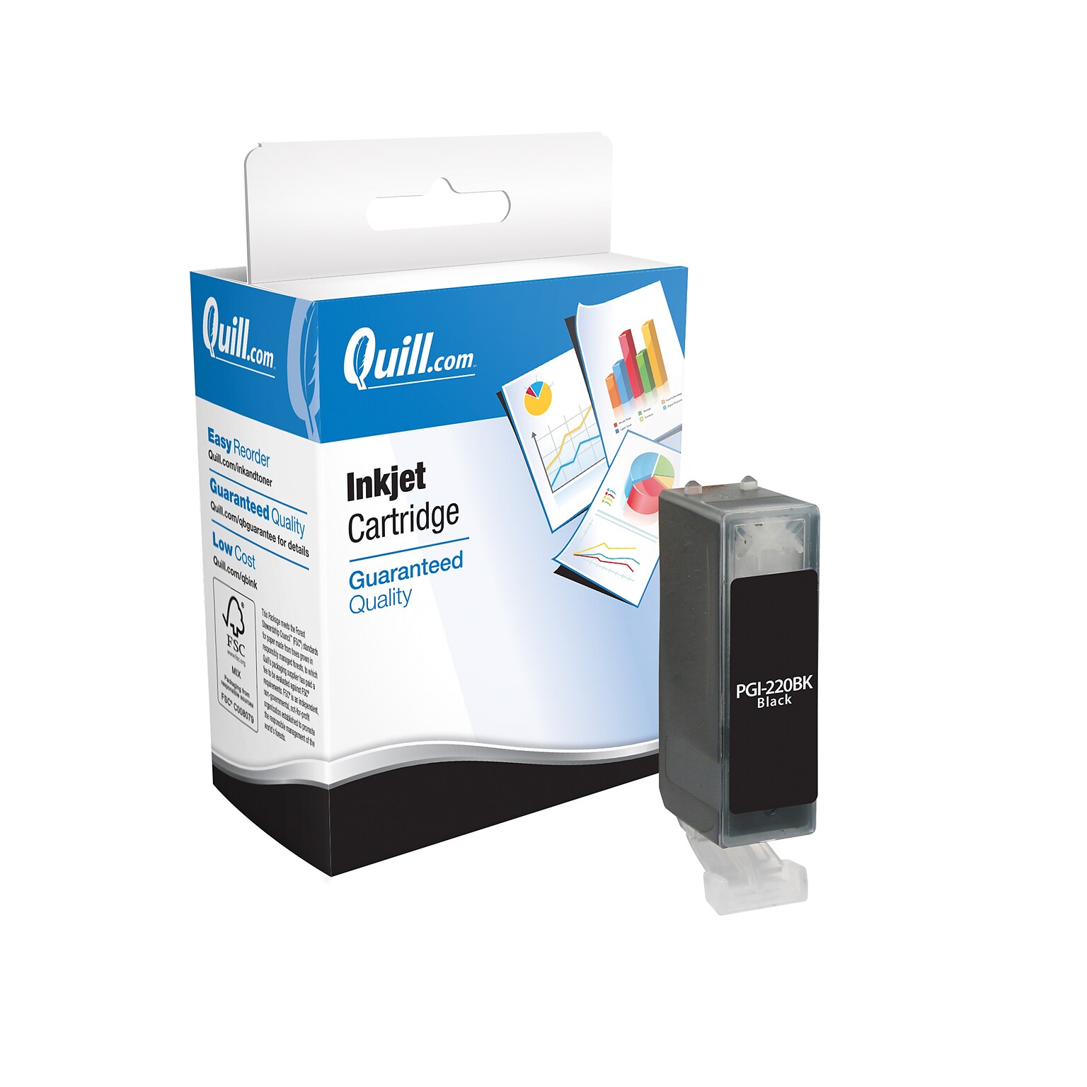 Quill Brand® Canon PGI-220 Remanufactured Black Laser Toner Cartridge, Standard Yield (2945B001)